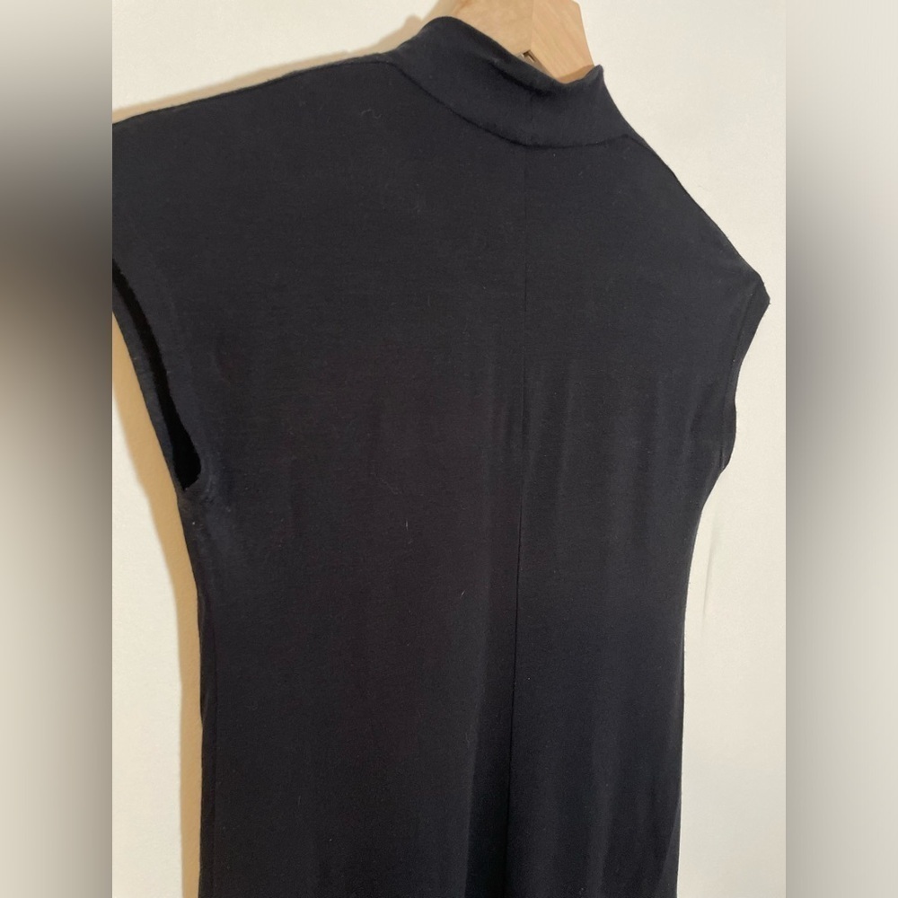 Eileen Fisher Black Jersey Sleeveless Sheath Dress Size PP Classic Minimalist - Picture 4 of 11